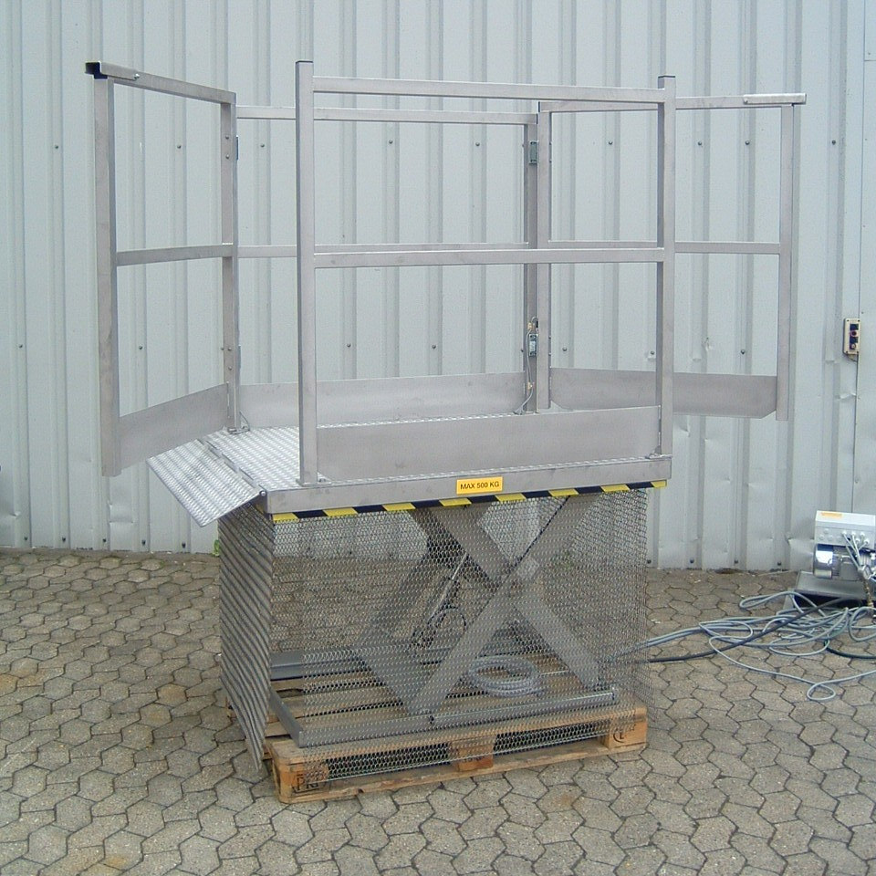 Offshore lift table with interlocked gates