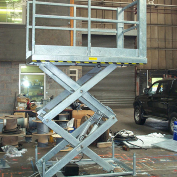 Stainless steel double vertical scissor lift